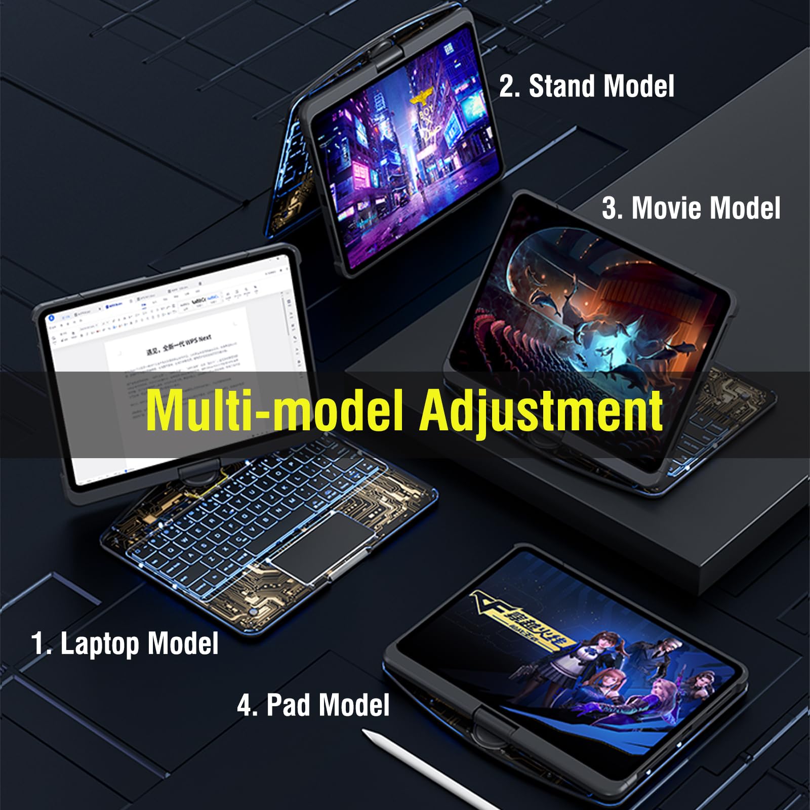 iFacemall iPad キーボード ケース付き 360°回転 Amazon | iFacemall (アイフェイスモール) 360 回転式キーボード