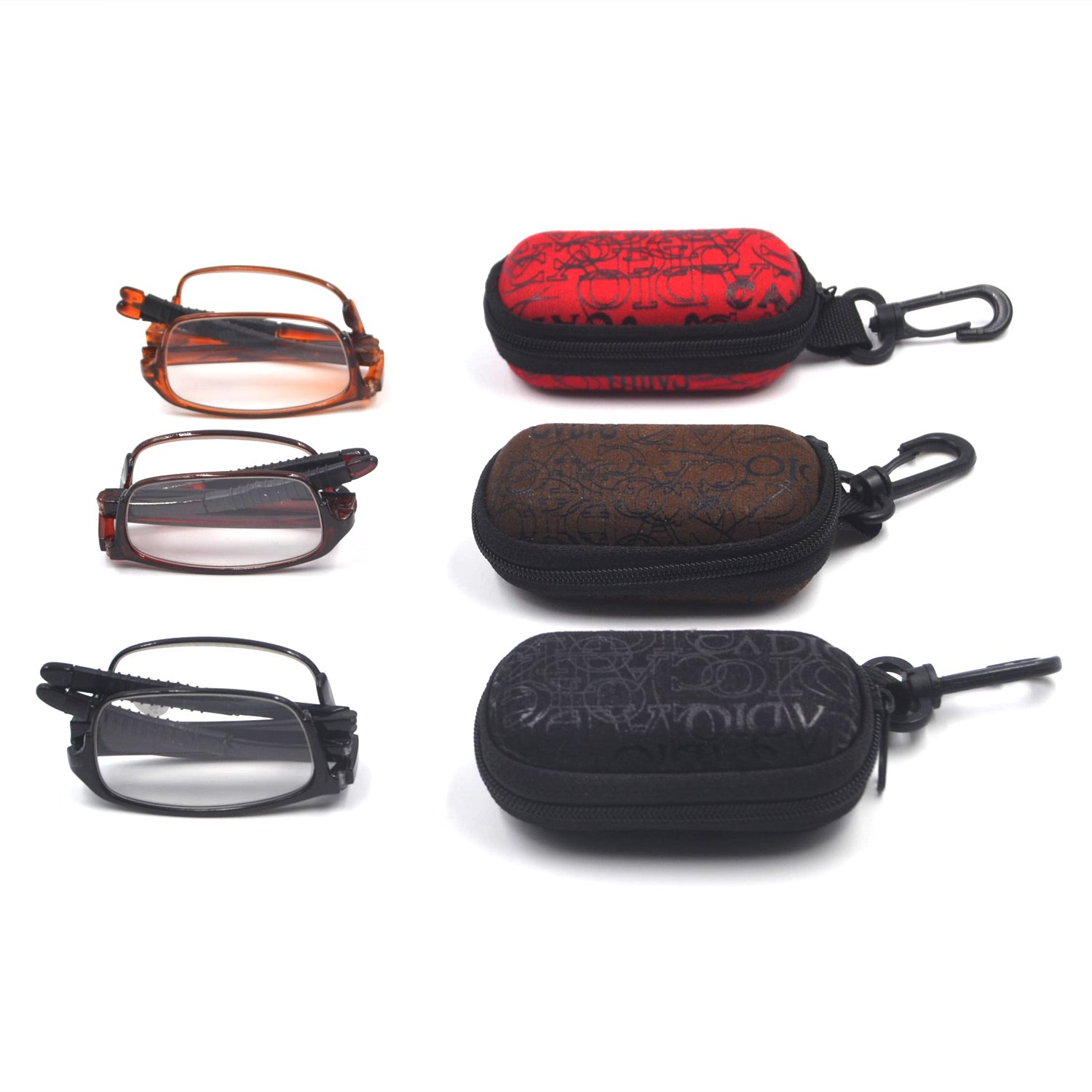 Accurate Unisex Red 3 Pack Compact Mini Pocket Folding Reading Glasses Tr90 Super Lightweight Readers Case Included (3.0X)
