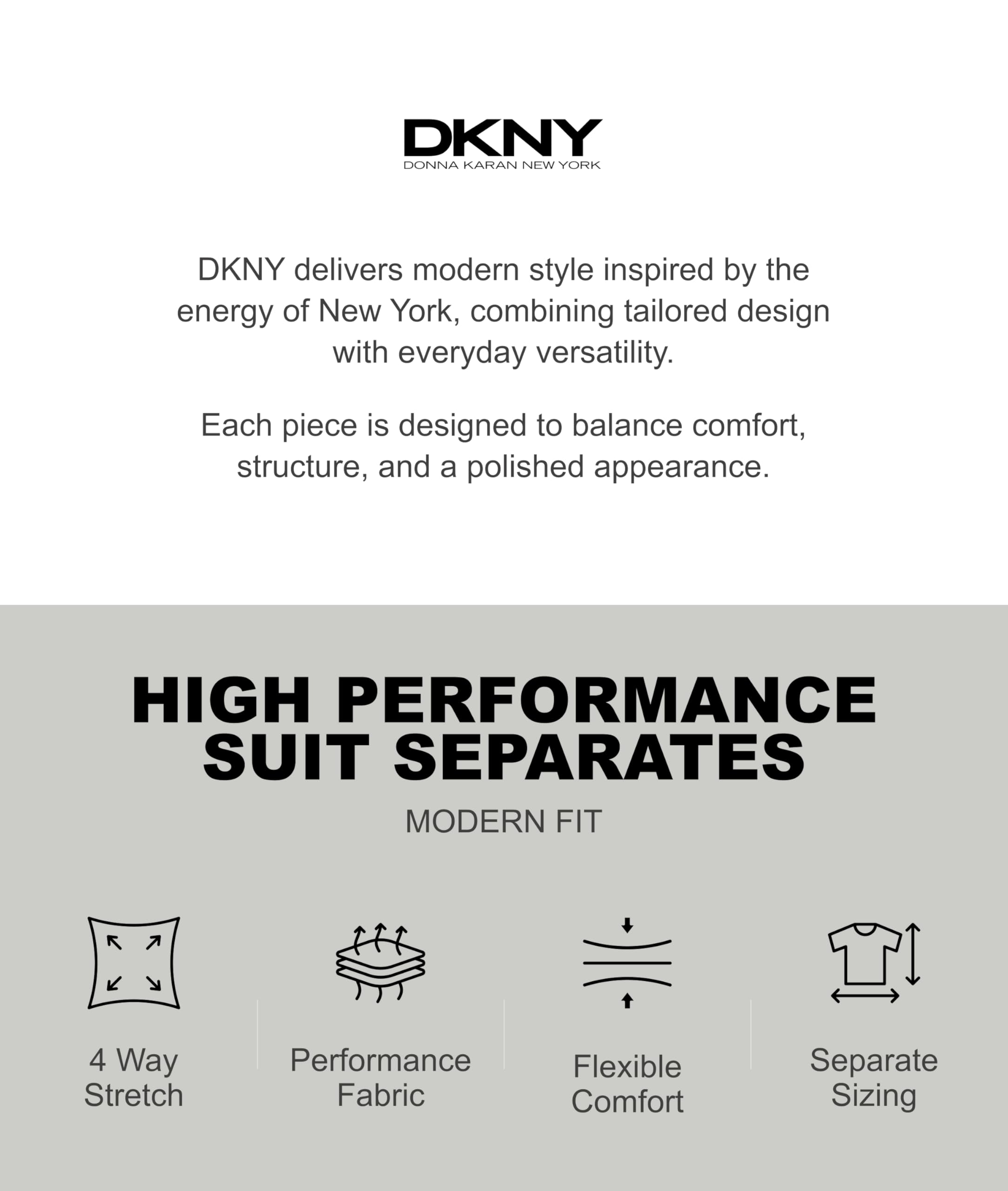 DKNY Ajuste Moderno, Traje de Alto Rendimiento por Separado Chaqueta de Traje de Negocios Hombre (Pack de 1)