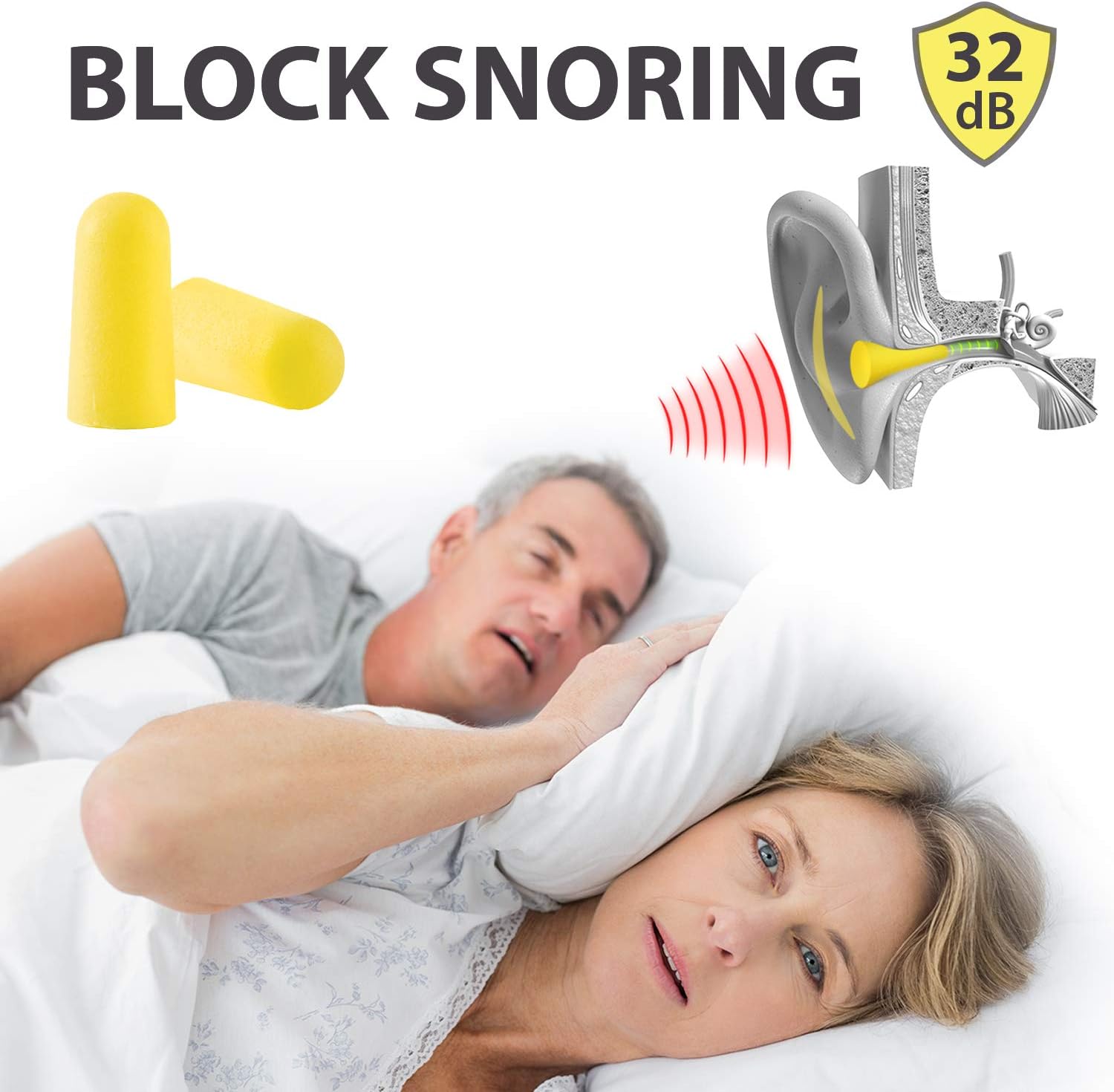 PQ Soft Foam Earplugs for Sleep - Ear Plugs for Sleeping Small Ear Canals - Small Earplugs for Women and Men & Earplugs for Sound Blocking Sleeping 32 dB - Ear Plugs for Sleeping Noise Cancelling