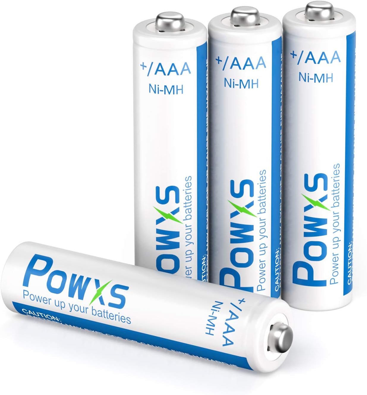 POWXS AAA Rechargeable Batteries 800mAh Pre-Charged Triple A Batteries 1.2V Long-Lasting Ni-MH AAA Size Batteries Suitable for Household - 4 Pack
