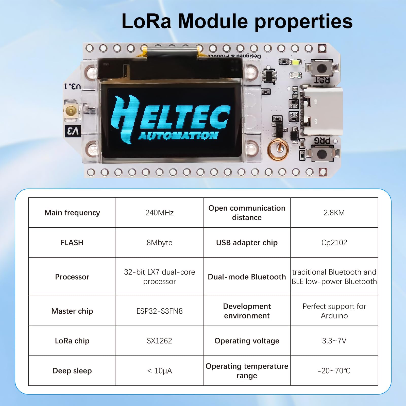 Heltec Lora V32 915mhz 915MHz LoRa ESP32 OLED Board V3 LoRa Antenna U