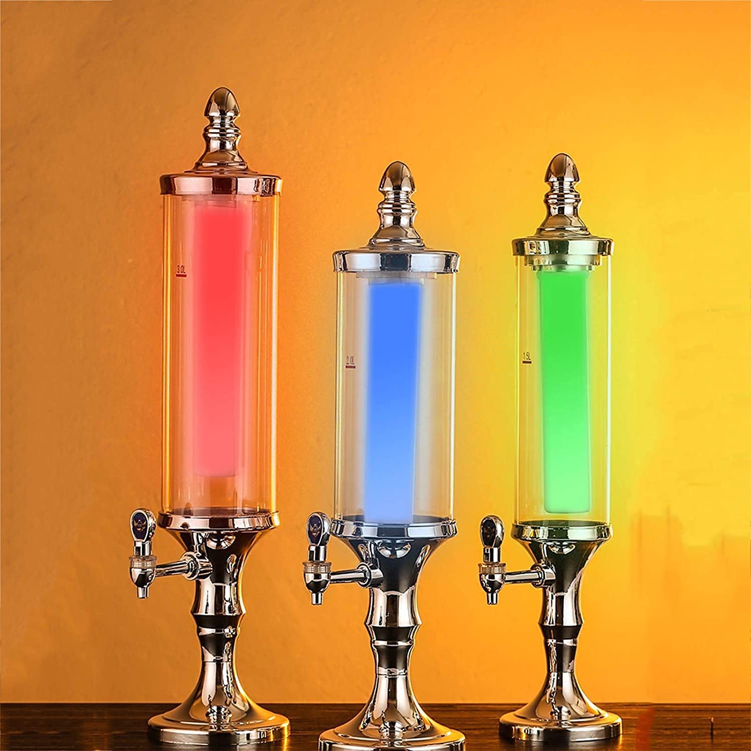 MDybf Dispensador De Cerveza Dispensador De Bebidas Transparente De 1.5L/2L/3L, Apto for Bebidas En Bares, Fiestas, Restaurantes Y Restaurantes (Size : 2L)