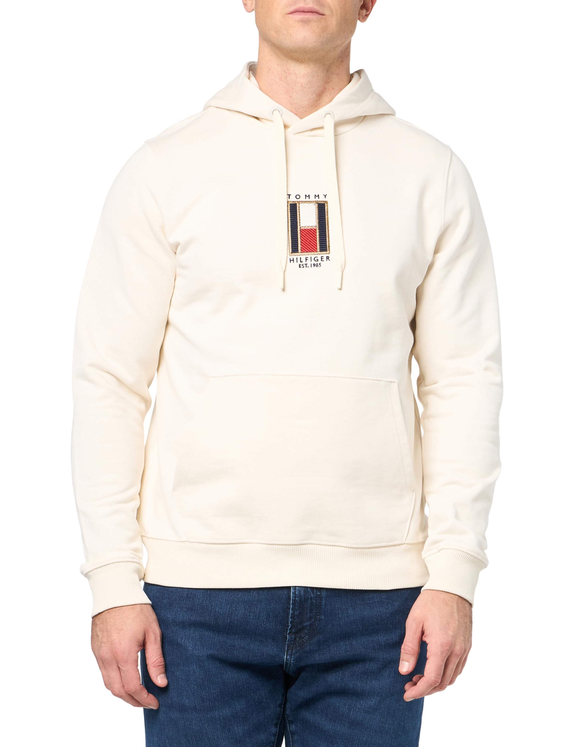 Adaptive Men's Medium Weight Fleece Hoodie Sweatshirt With Embroidered Flag Logo