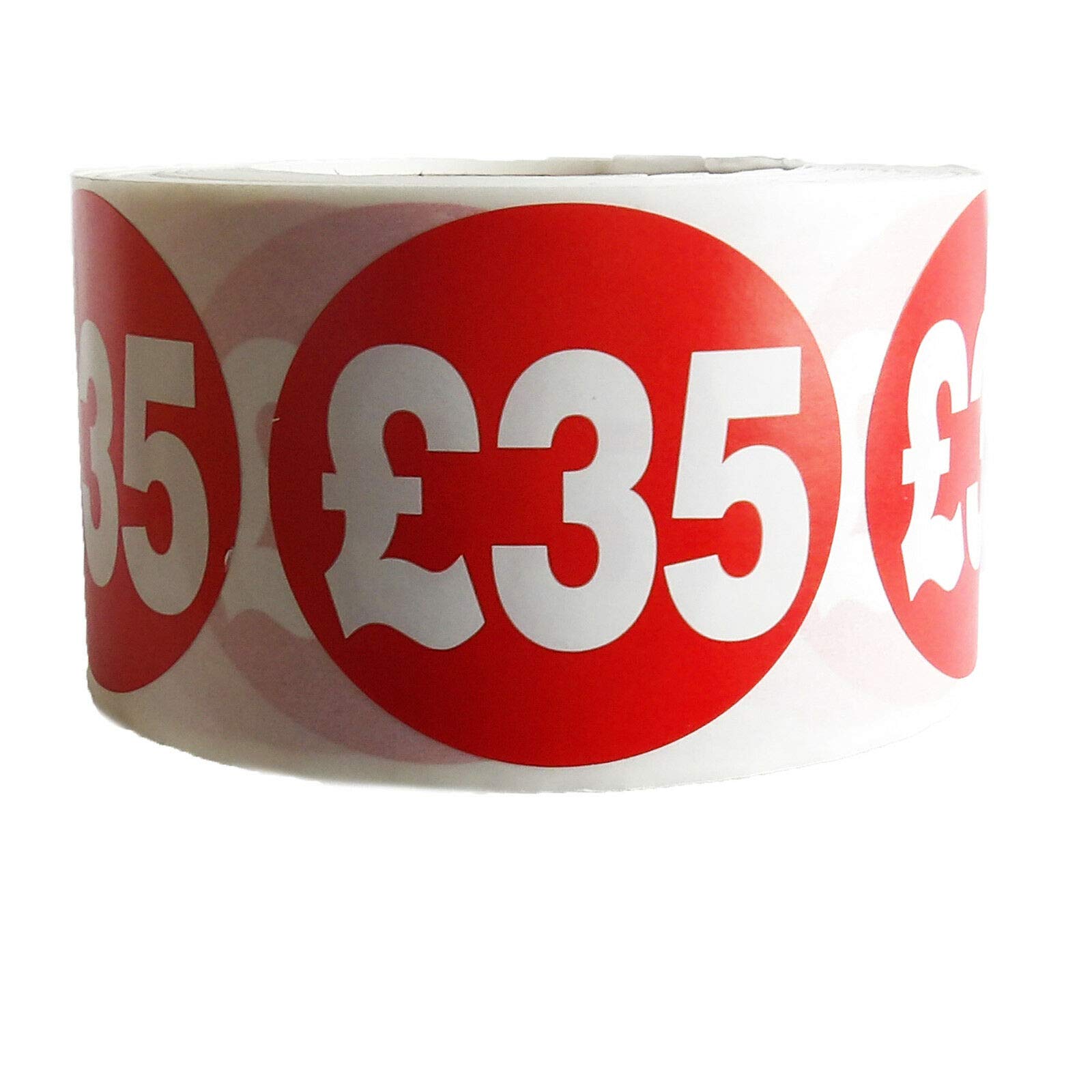 500x RED Price SELF Adhesive Stickers Sticky Labels Swing TAG Labels for Retail (ยฃ35, 10)