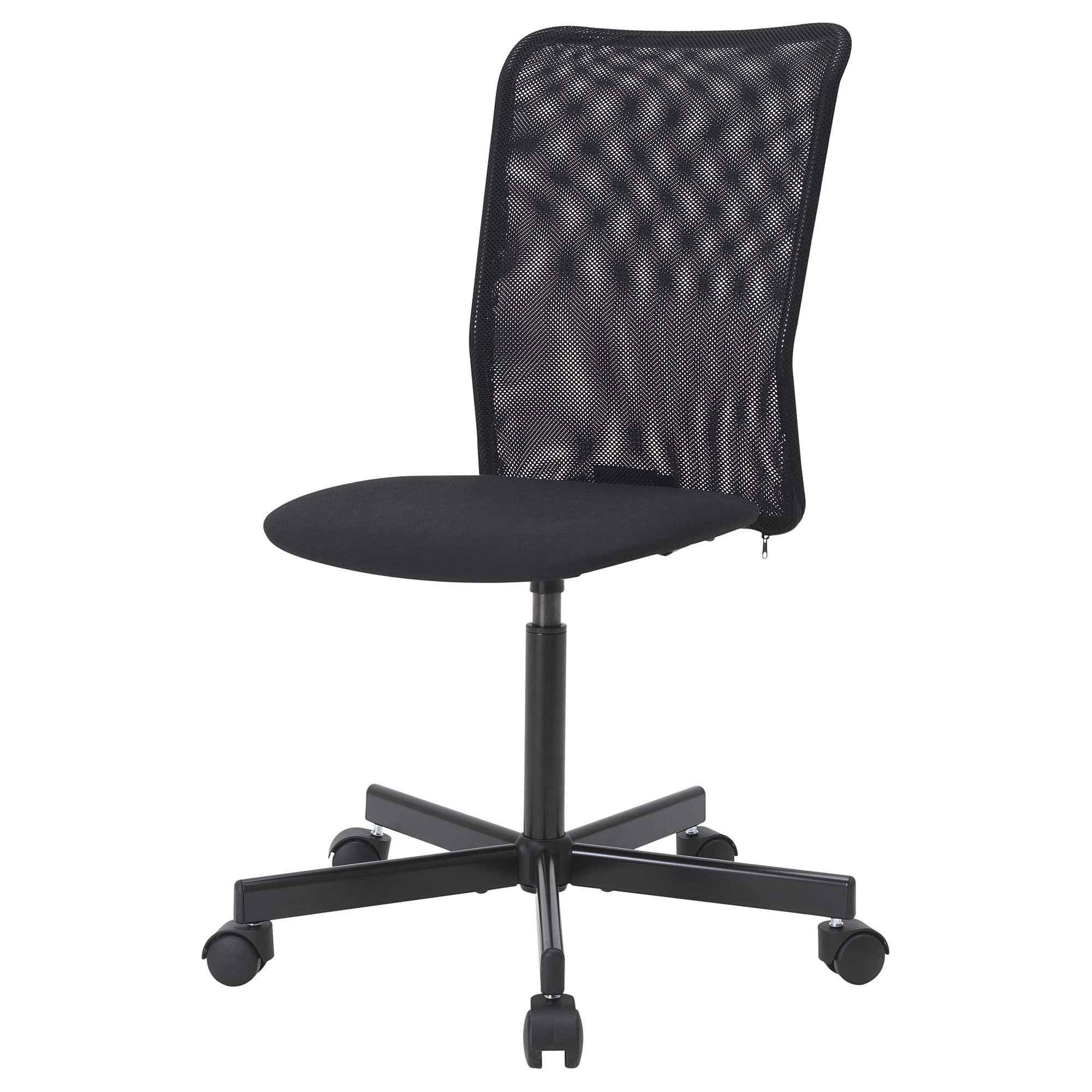 TOBERGET fauteuil pivotant Vissle noir avec assise textile ultra résistante