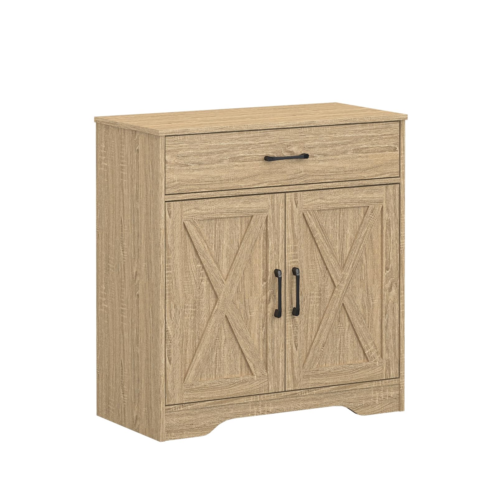Panana Farmhouse Accent Cabinet Entryway Storage with Drawer Living Room Sideboard Narrow Storage Cupboard (Oak)