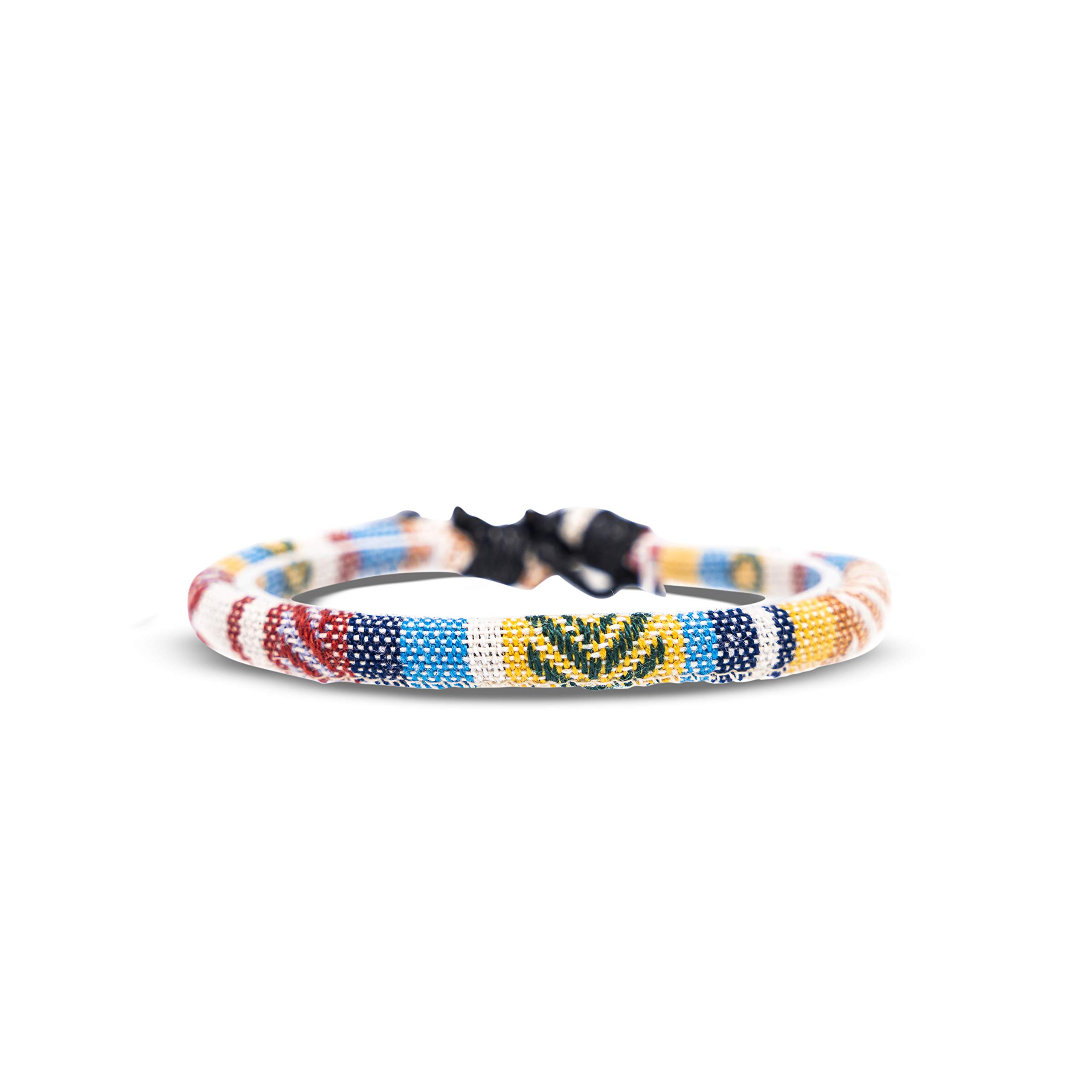 Made by Nami Surfer Fußband Damen & Herren - Boho Ethno Hippie Fußkettchen - Handmade Strand Festival Accessoires - 100% Wasserfest + Verstellbar - 100% Ökologische Baumwolle Rund (Gelb)