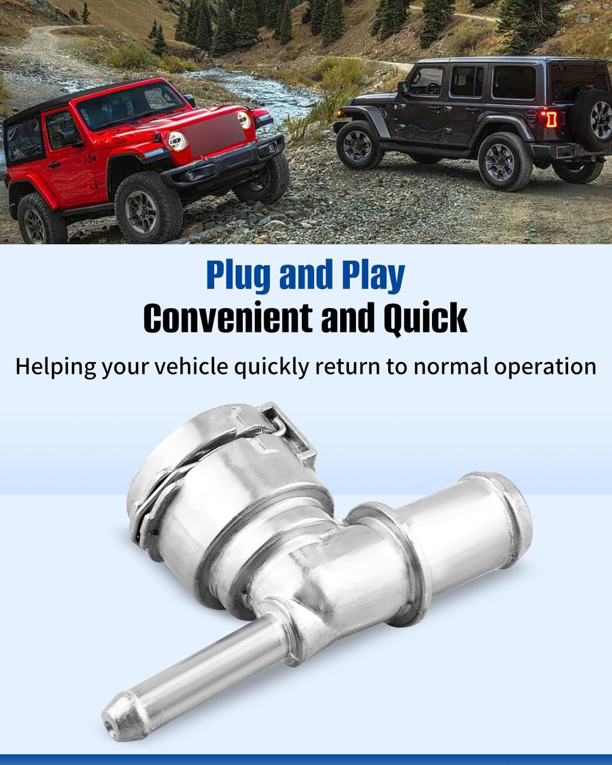 Aluminum Heater Hose Joint Replace 68280784AB Fit For Jeep Wrangler JL 2.0 2018-2024