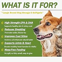 Vista 2 de Cápsulas de aceite de pescado Omega 3 para perros – Apoya el corazón, la piel y el pelaje, suplemento para perros con EPA y DHA 120 cápsulas