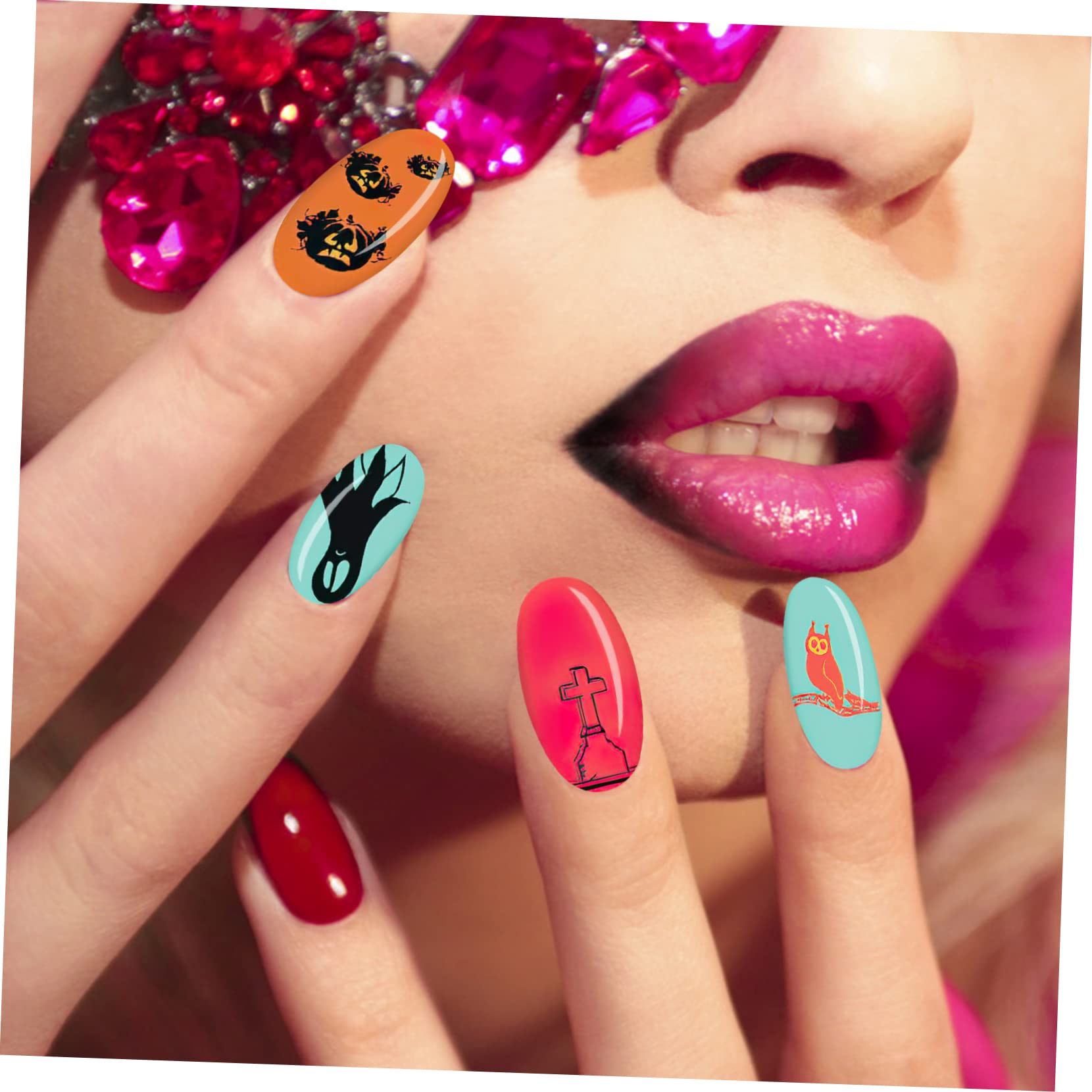 Healeved 8hojas Placas De Estampado De Uñas Para Halloween Plantillas De De Uñas Para Manicura Para Principiantes y Profesionales Inoxidable