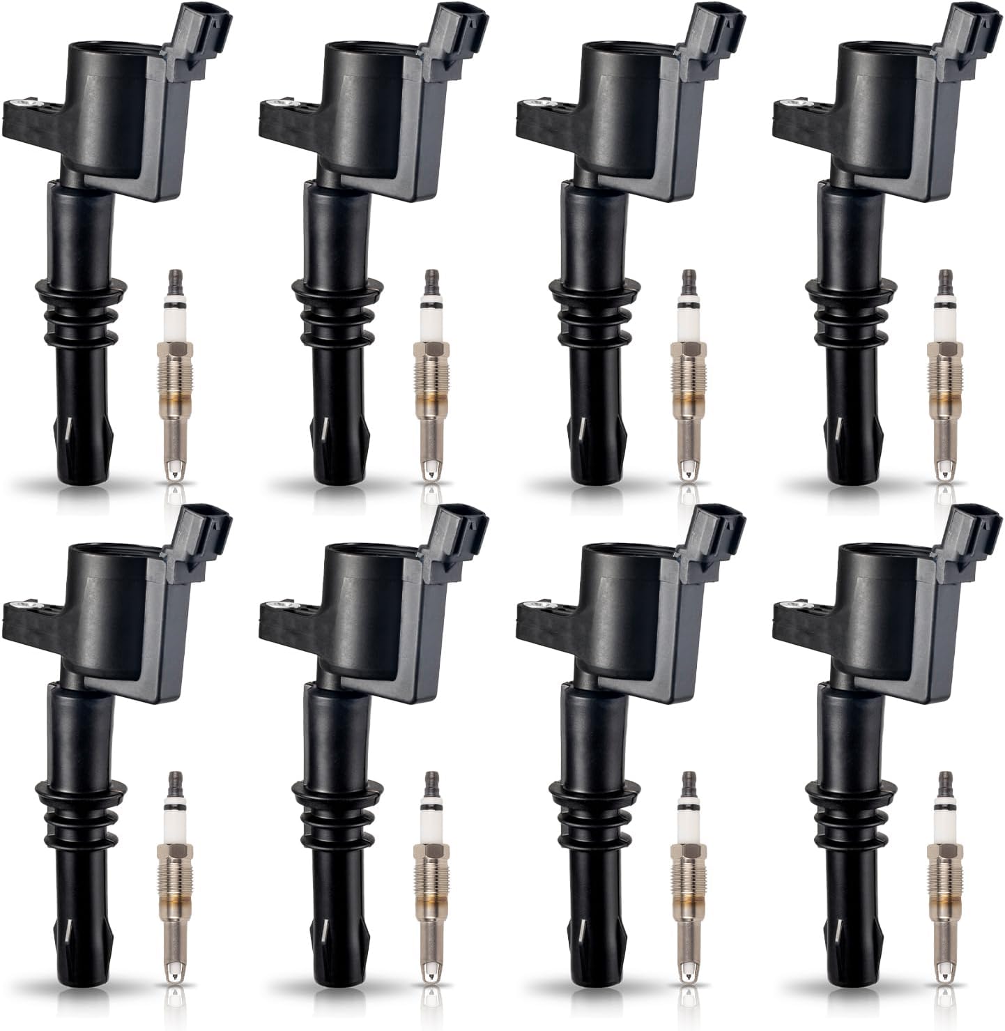 ENA 8 Ignition Coil Pack and Iridium Spark Plug Set 2005-2008 Compatible with Ford Expedition Explorer F150 F250 F350 F450 F550 Super Duty Navigator Mark 5.4L 4.6L 6.8L Replace# DG511 SP515 SP546