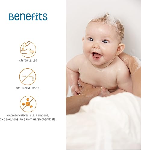 Miniatura 8 de Nature's Baby 3 in 1 Baby Shampoo, Body Wash and Face Wash, Formulated for Problem and Sensitive Skin, No Sulfate or Artificial Fragrances, Vanilla