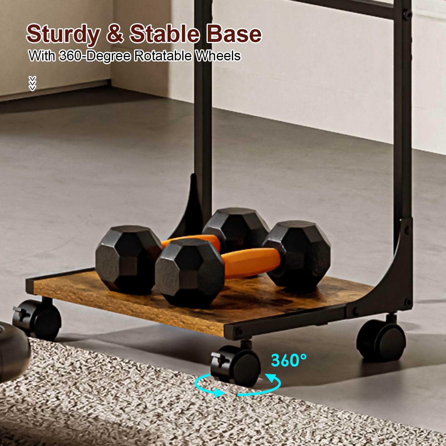 Ständer für Kindle, Tablet, iPad, mit 2-stöckigen Ablagen, winkelhöhenverstellbar, für iPad, Tablet, Kindle, Bett mit 360 Grad drehbaren Rädern, kompatibel mit 11,9 cm - 33 cm (4,7 - 13 Zoll) Kindle
