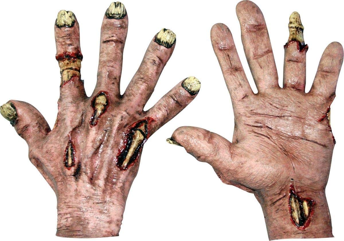 Ghoulish Zombie Flesh Coloured Hands Latex Halloween Gloves - One-Size