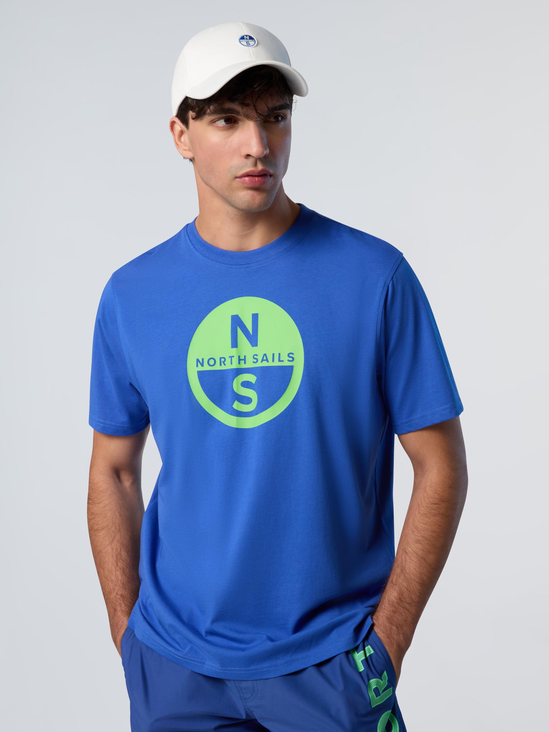 NORTH SAILS T-Shirt Uomo ML in Jersey di Cotone Bio con Maxi Logo