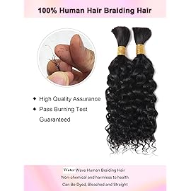 Wet and Wavy Human Hair Braiding Hair 100 Percent Human Braiding Hair For Boho Braids Bulk Human Hair For Braiding 100g 2 Bundles No Weft Hair Extensions YNiSew