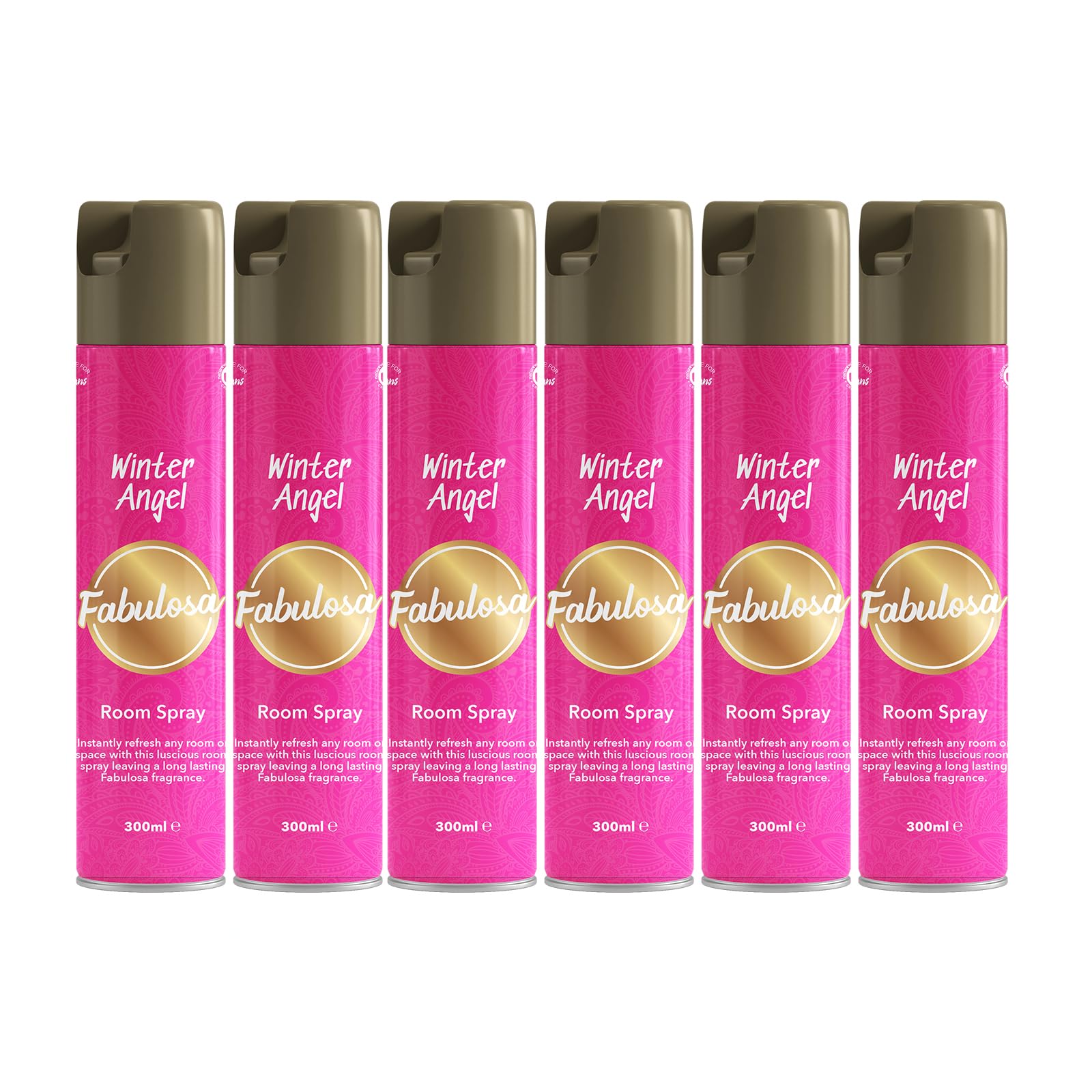 Fabulosa Air Freshener Spray, Strong Fragranced Room Spray, Easy to Use Air Freshener, Ideal for All Home, Strong Fragranced Odour Remover, 300ml, 6 Pack, Winter Angel