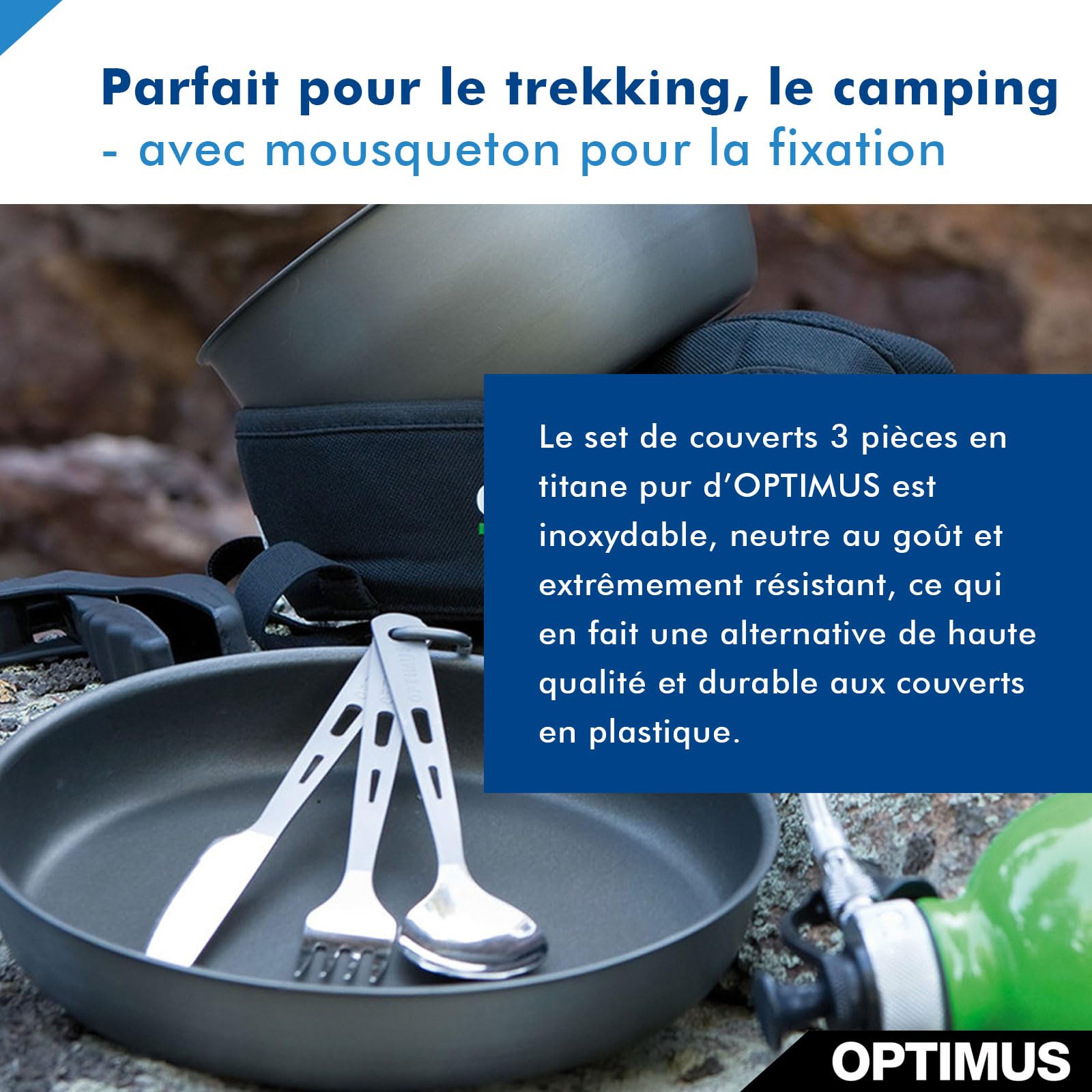 Couverts Pliants En Titane Optimus – Spork Cuillère/fourchette, 18g, Finition Mate Et Polie