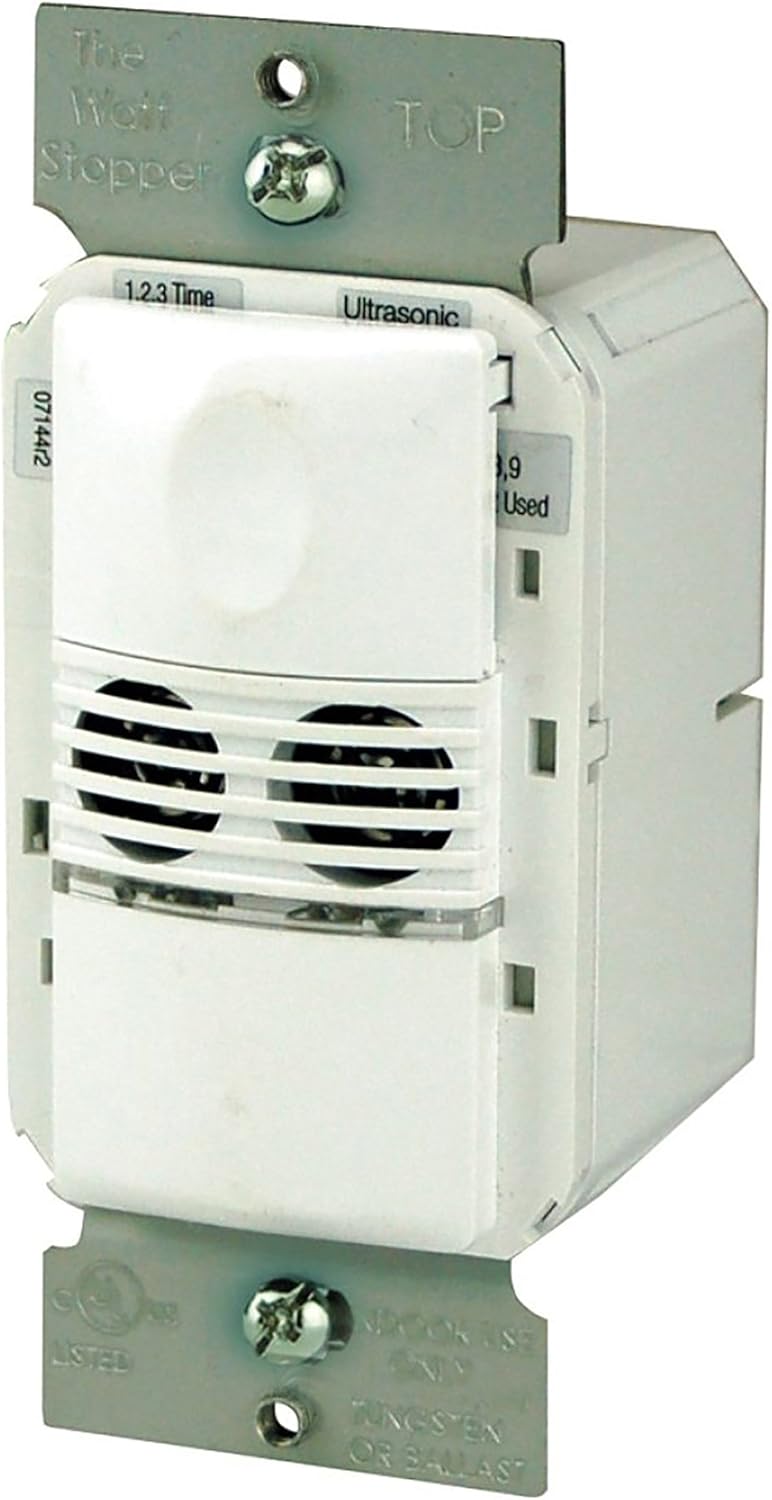 Wattstopper UW-100-W Ultrasonic Wall Switch Occupancy Sensor, White