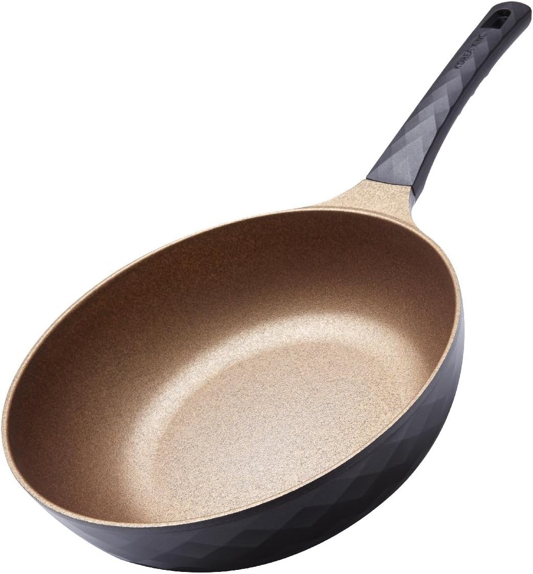 Diamond Series Marble Nano and Titanium Coating Pan Cooking without Oil Width 28CM.+ Free Flipper used in frying