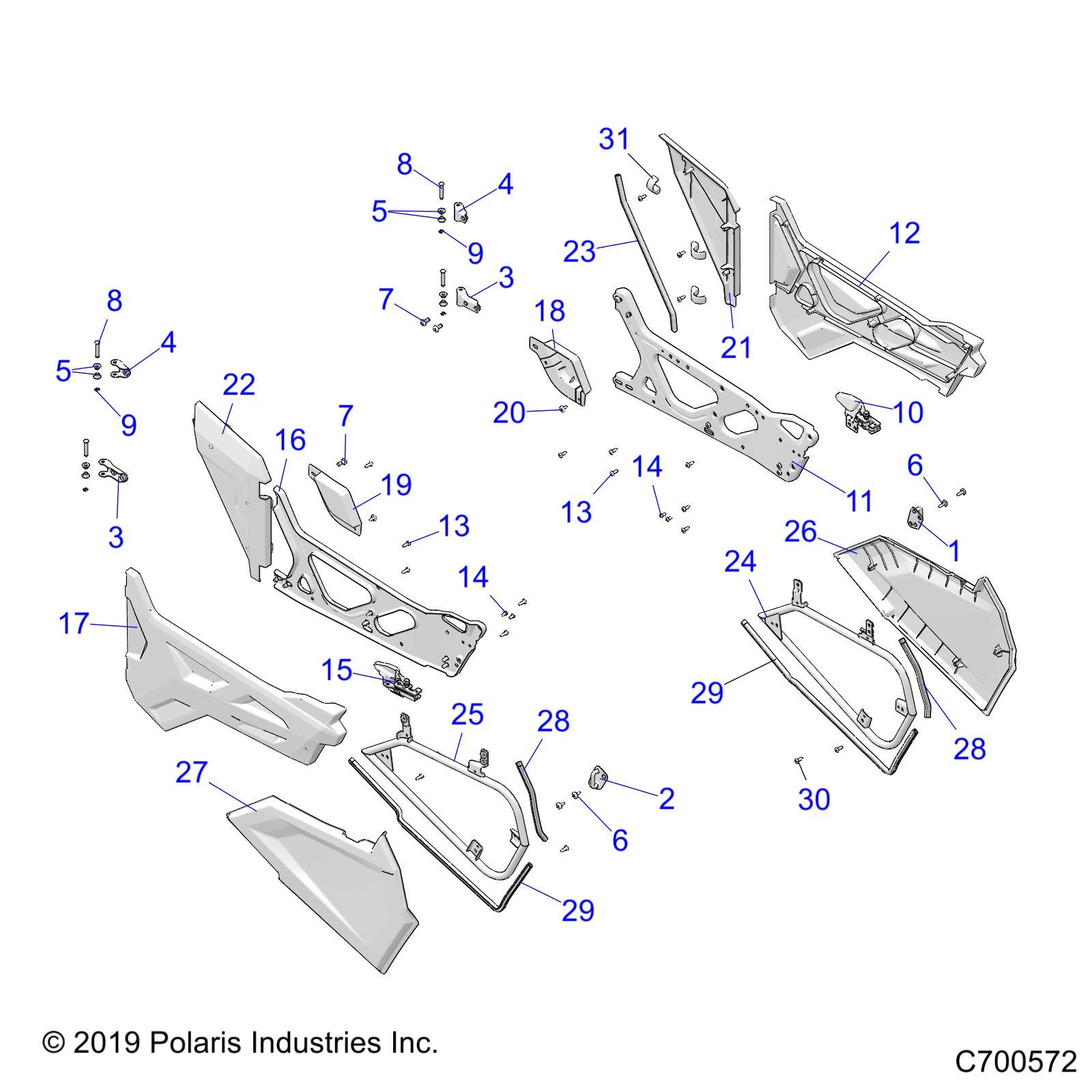 Amazon.com: Polaris RZR Door Panel, Poly, Lower, Left, Genuine OEM 