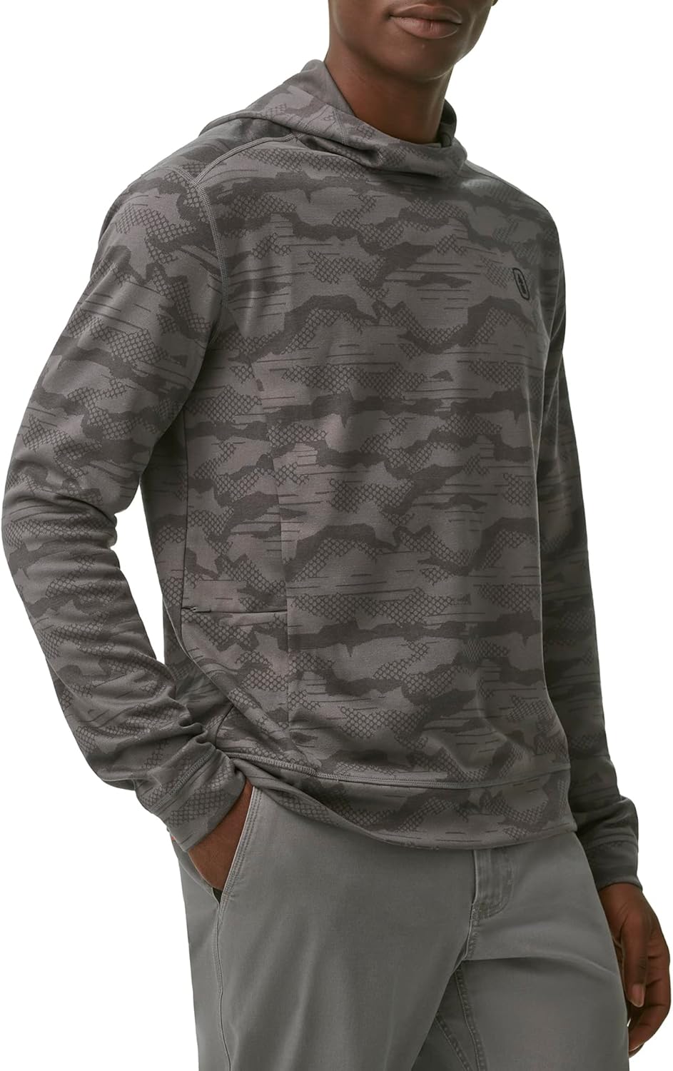 BASS Outdoor Mens Cowl Neck Hooded Long Sleeve Tee