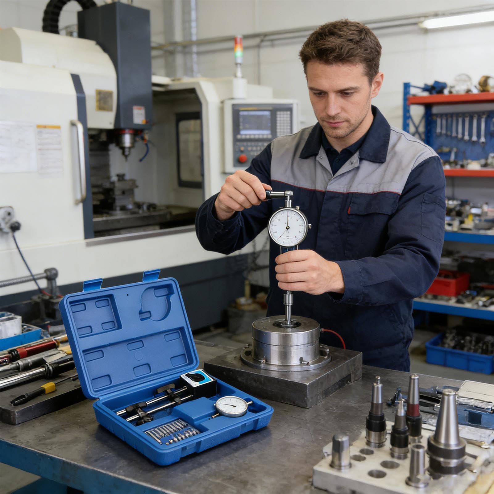 Digitaler Messschieber – Imperialer Messschieber 0 – 1 Zoll mit Magnetbasis | Zifferblatt für 3D-Drucker Automobil, Labor, Drehmaschine, Werkstatt, Schreinerei, Maschine