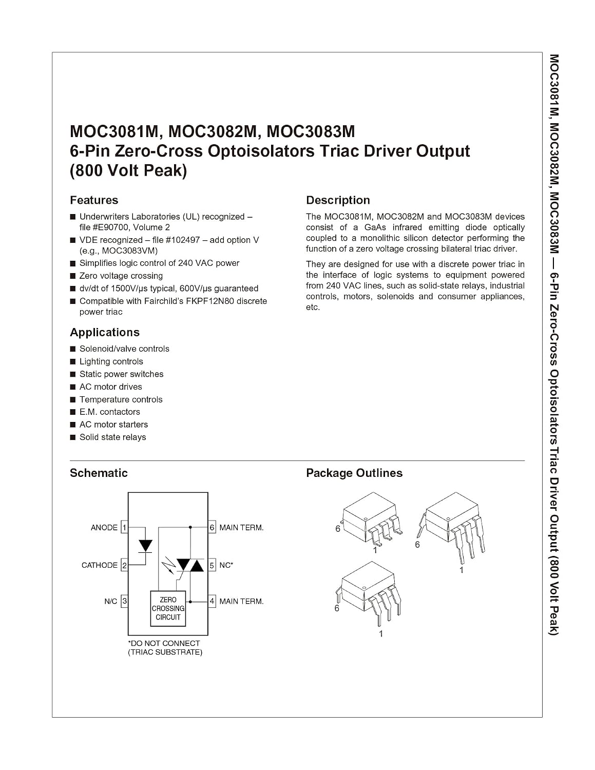 Chanzon 10pcs MOC3083 Triac Optocoupler DIP Installation DIP-6