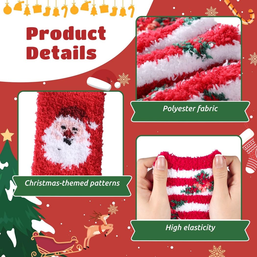 10 paia di calzini natalizi, caldi disegni invernali, motivi Babbo Natale e albero, abbigliamento festivo colorato, regalo di Natale perfetto, 5 paia, Multicolore, Etichettalia unica