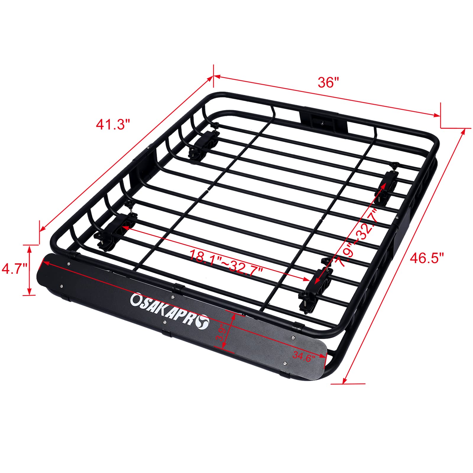 Benicabaly Secure Your Gear with Universal Roof Rack Carrier Basket, Heavy-Duty Steel, 42-Inch, Black