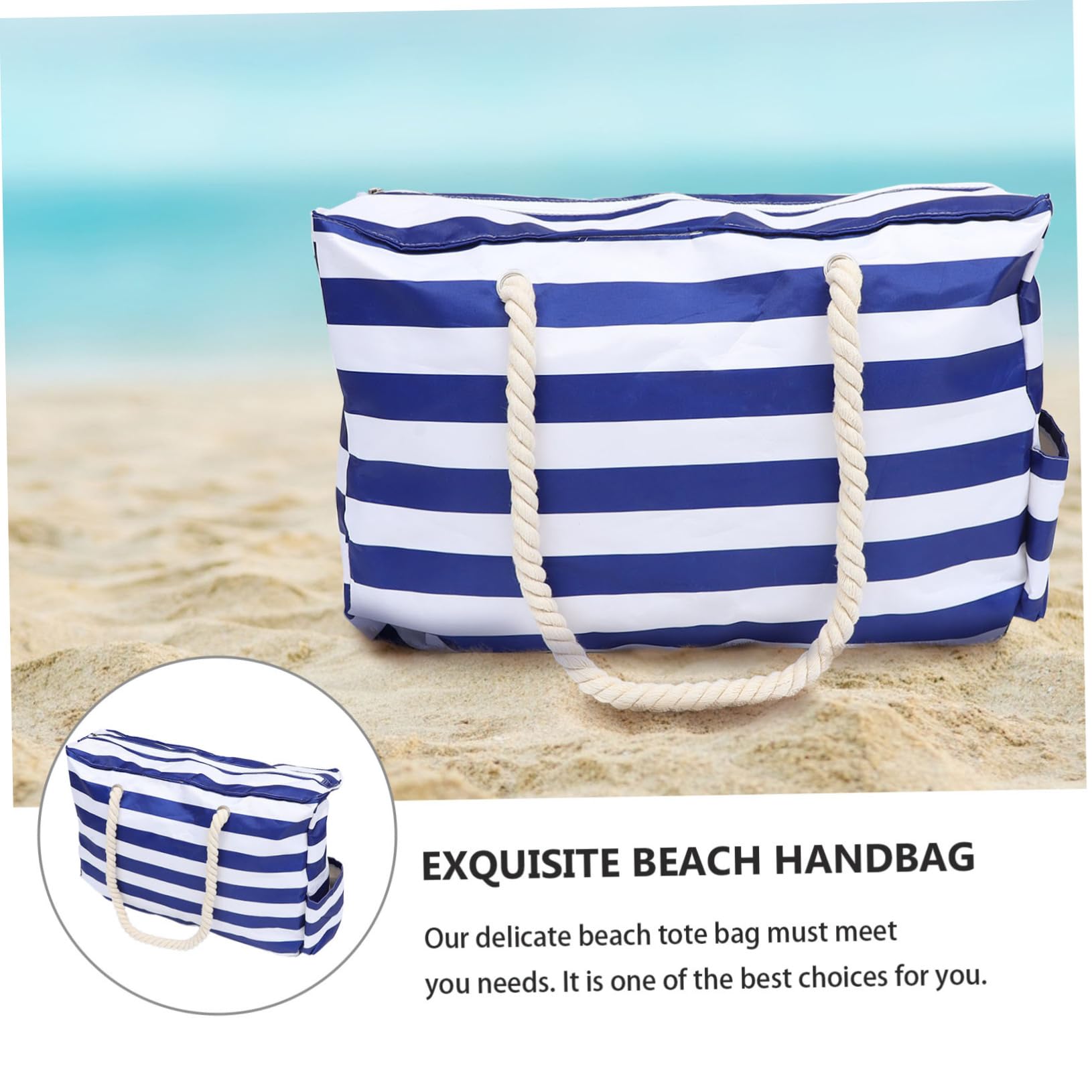 FOMIYES 1 Pieza Bolsa de Playa Grande para Tote Práctica de Verano Rápido Esenciales Diseño Elegante para Piscina y Gimnasio Azul