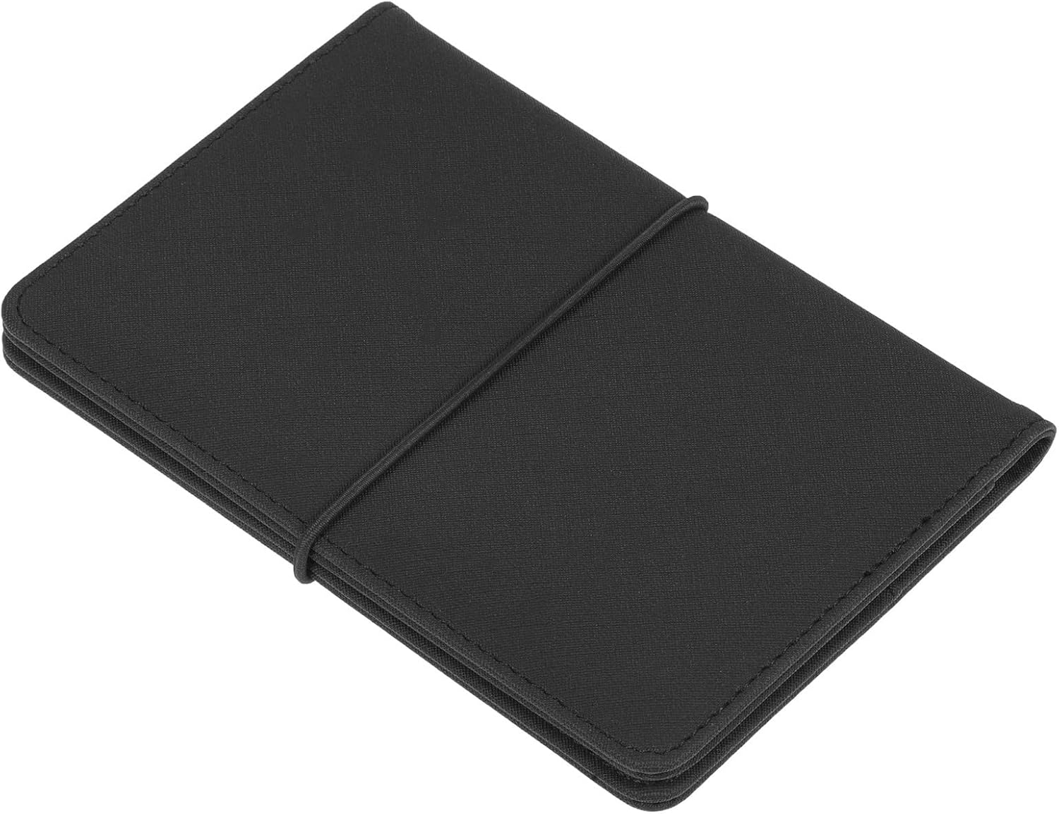 PATIKIL 5.8"x3.9" PU Leather Card Holder Cover, Travel Wallet Card Case Document Organizer, Black