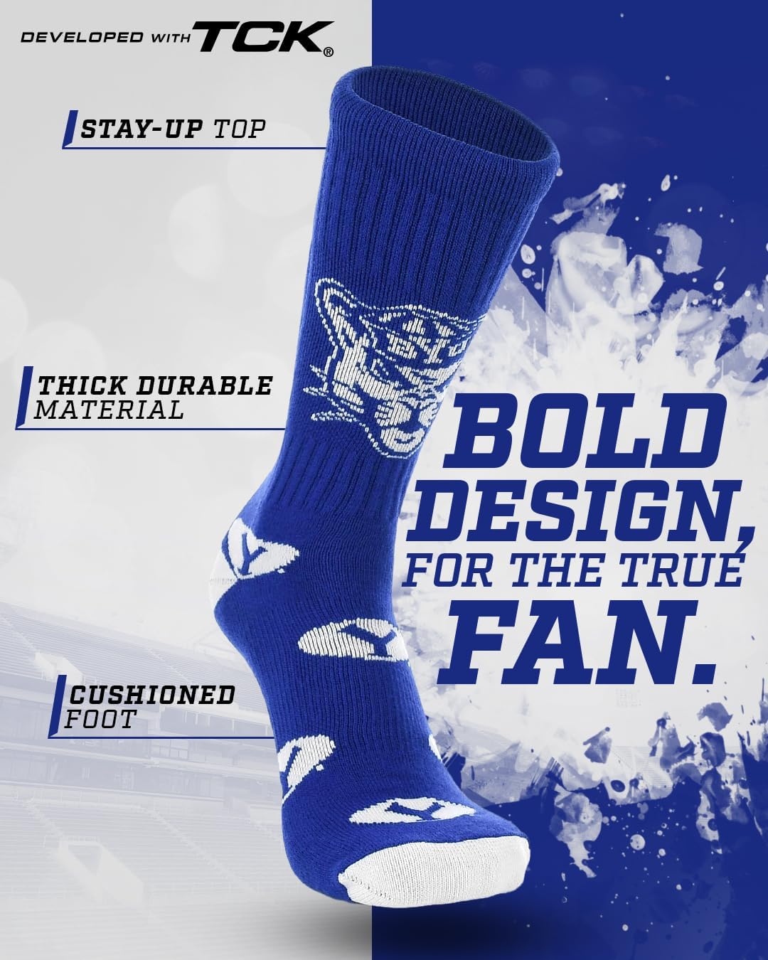 TCK Mayhem Crew Socks Calf Length Sock Mens Game Day Socks