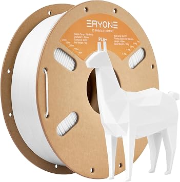 ERYONE PLA Plus Filament for 3D Printer 1.75mm +/-0.03mm, 3D Printing Filament PLA+ 1kg2.2LBS/Spool, White