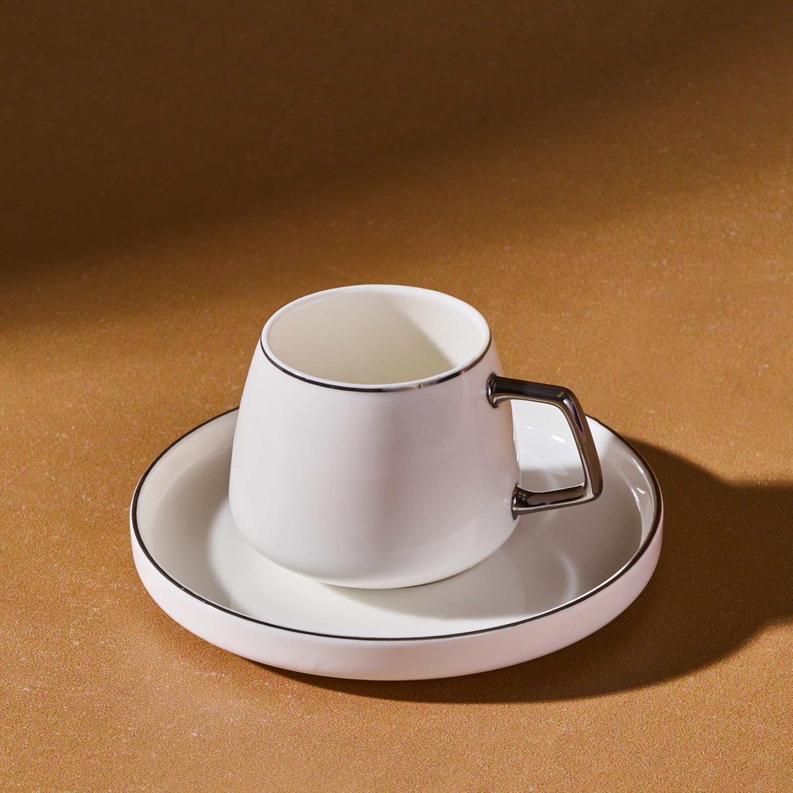 Karaca - Servizio da tè Saturn per 6 persone, 90 ml, in porcellana, per caffè, tè, latte, caffè turco tradizionale, espresso