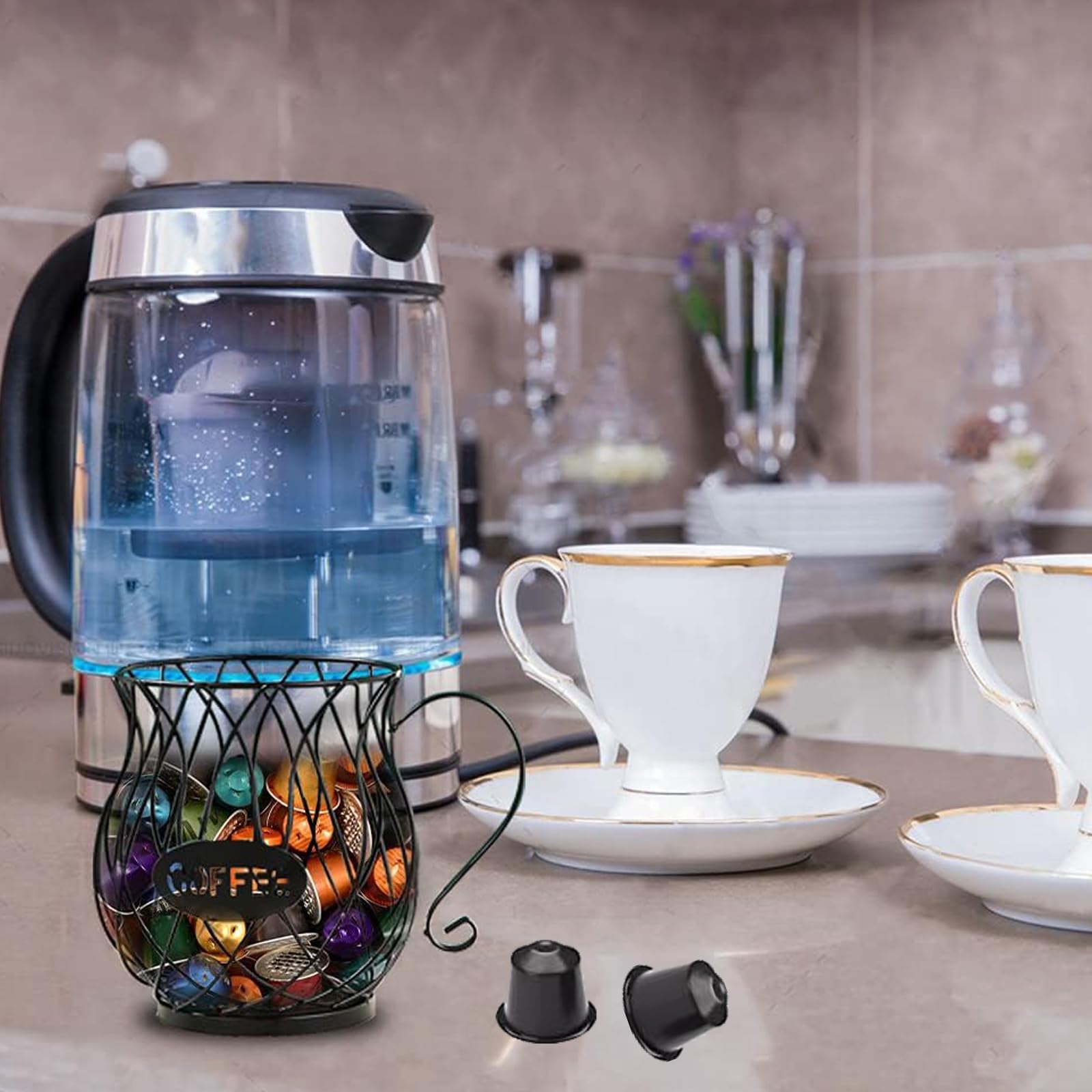 Cesta de Cápsulas de Café, Cesta de Almacenamiento de café, Soporte para Cápsulas de café Canasto de Expreso, Canasto de Almacenamiento de Vainas de Expreso, Utilizado para Almacenar El , Jalea