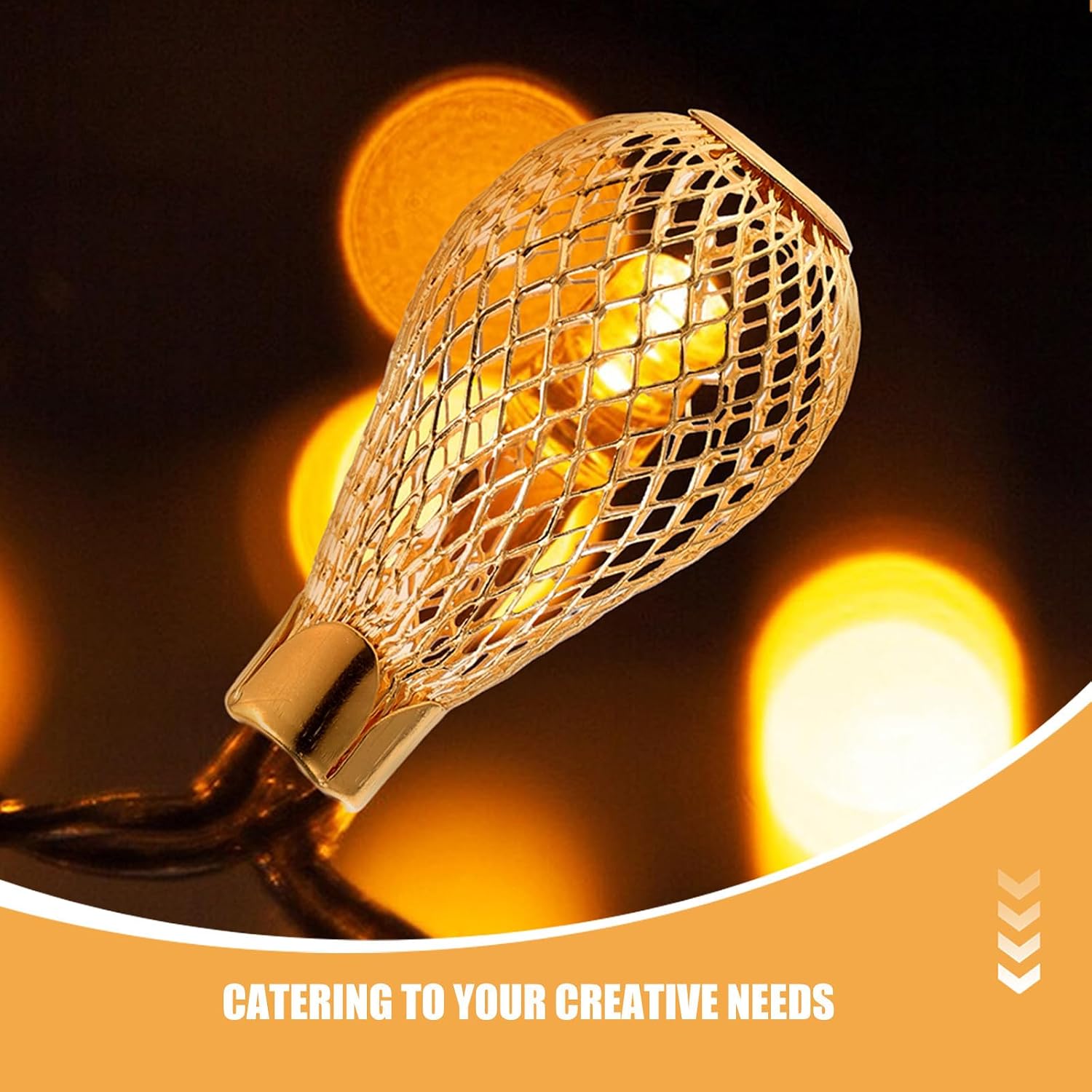 Christmas String Lights Cover Iron Hollow out Lamp Shades 30pcs Xmas image 3