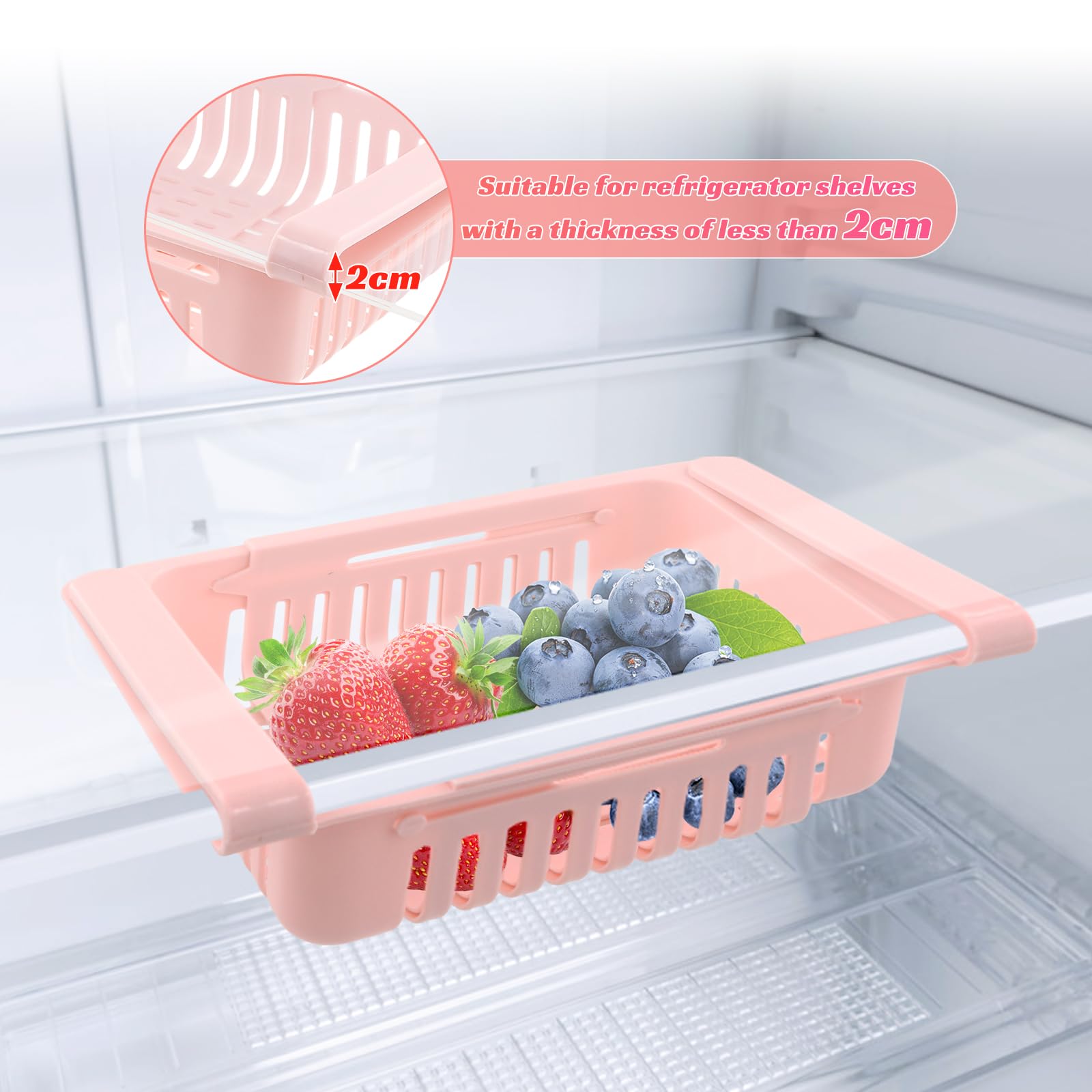 4 Pezzi Organizer Per Frigorifero A Cassetti Retrattili - Multicolore, Per Conservazione Cibo - Foto 8