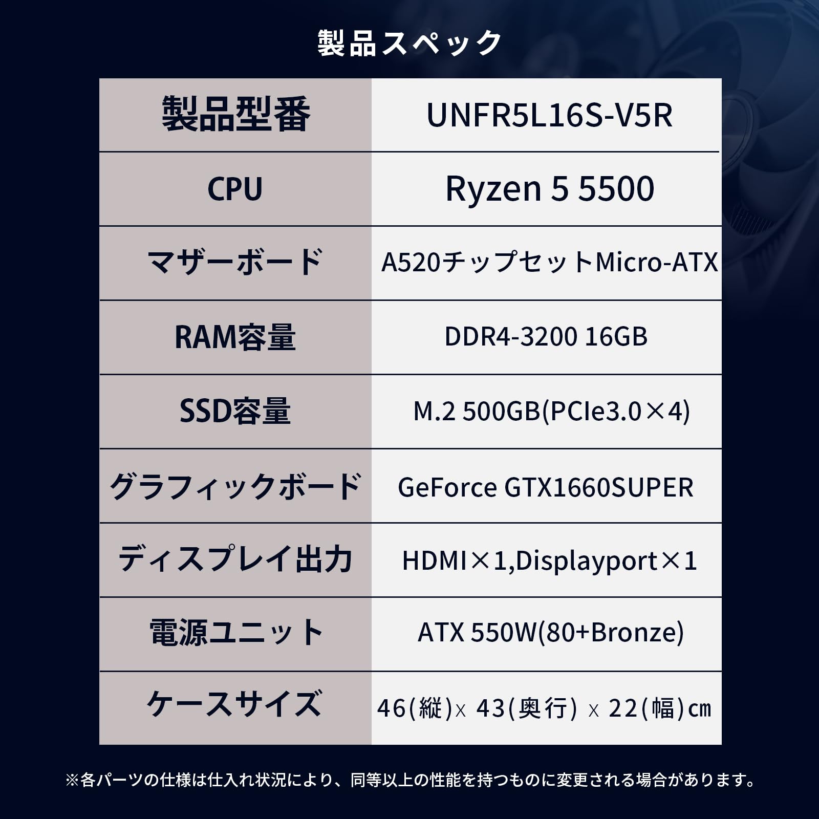 PCパーツセット (GTX1060,i5-10400F,B560M,600W) Amazon.co.jp: 【200Hz モニター & GTX1660SUPER】 UNFINITY