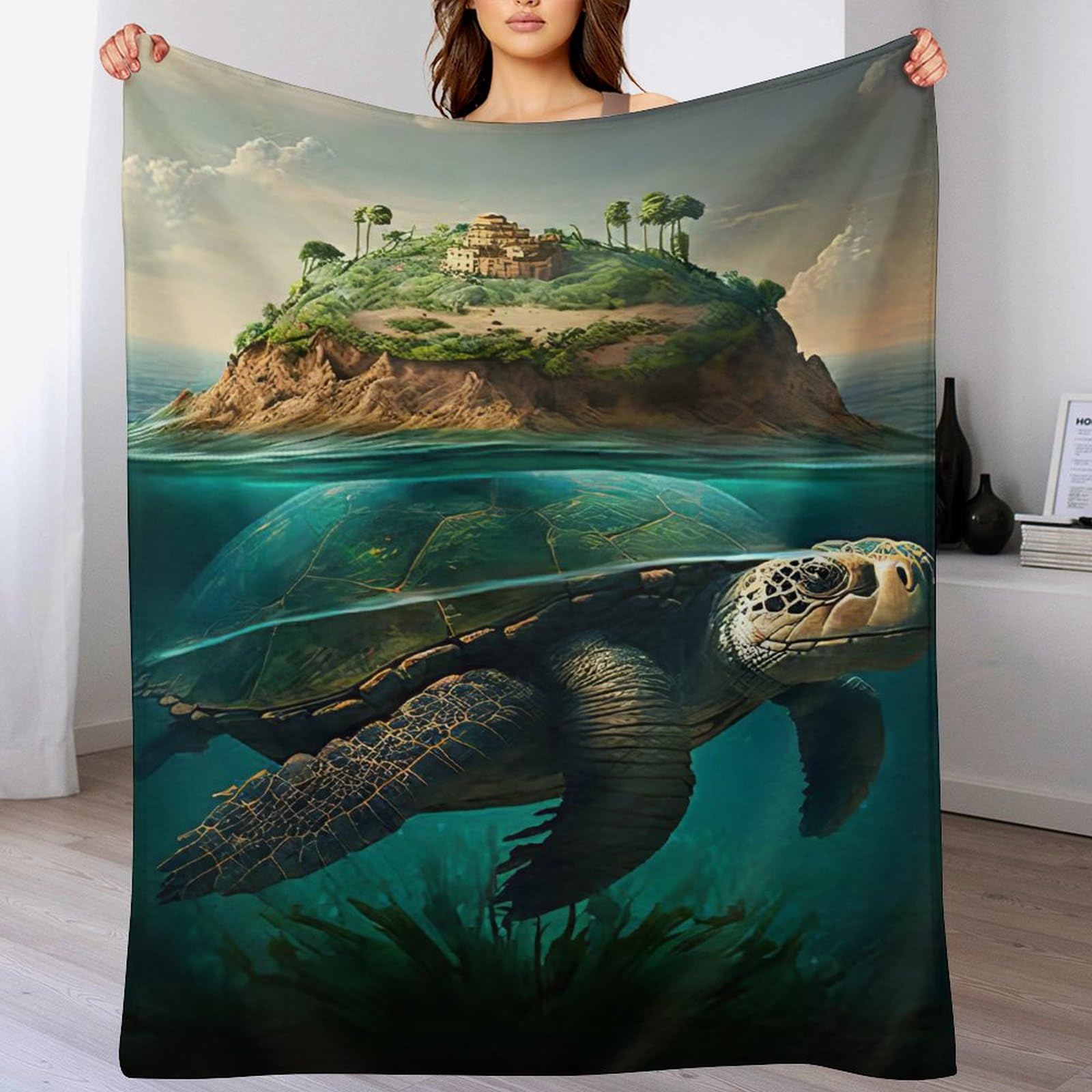 Couverture tortue contre le froid grand plaid flanelle doux de lit
