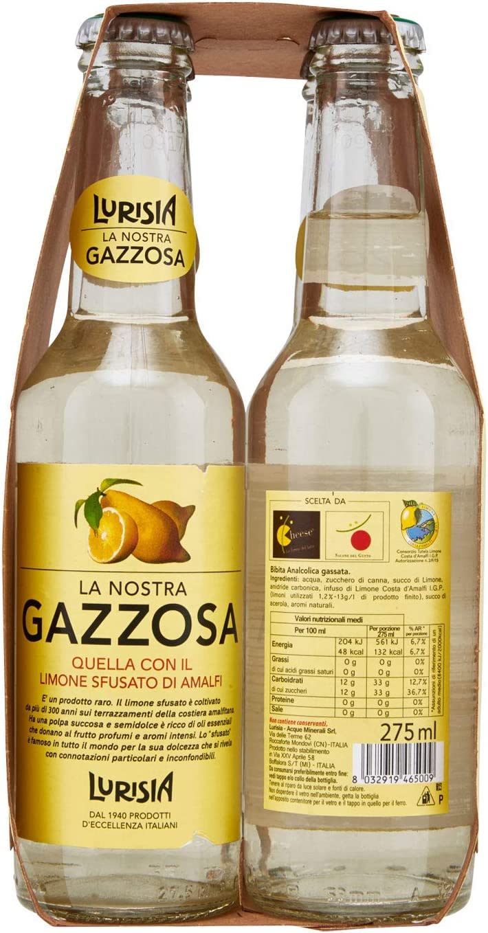 Lurisia Gazzosa Bibita Analcolica Gassata Boisson gazeuse rafraîchissante 24 x 27,5 cl