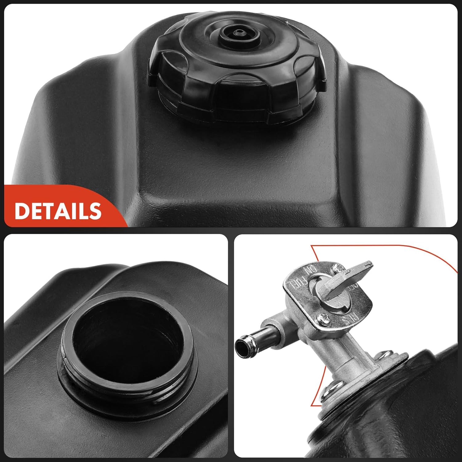 A-Premium ATV Gas Tank with Cap and Petcock Valve Switch Compatible with Yamaha Banshee 350 YFZ350 1988-2006, Replaces 2GU241100000, 2GU-24110-00-00