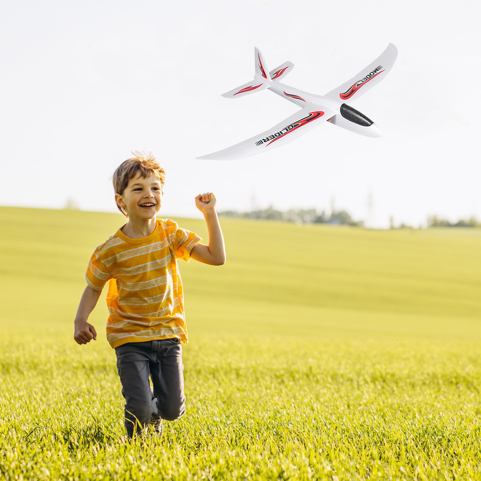 SHINEOFI Avion Planeur en Mousse De 99 Cm, Grand ModèLe à Lancer, 2 Modes De Vol, IdéAl pour Les Enfants, Parfait pour Jouer en ExtéRieur Ou comme Cadeau d'anniversaire