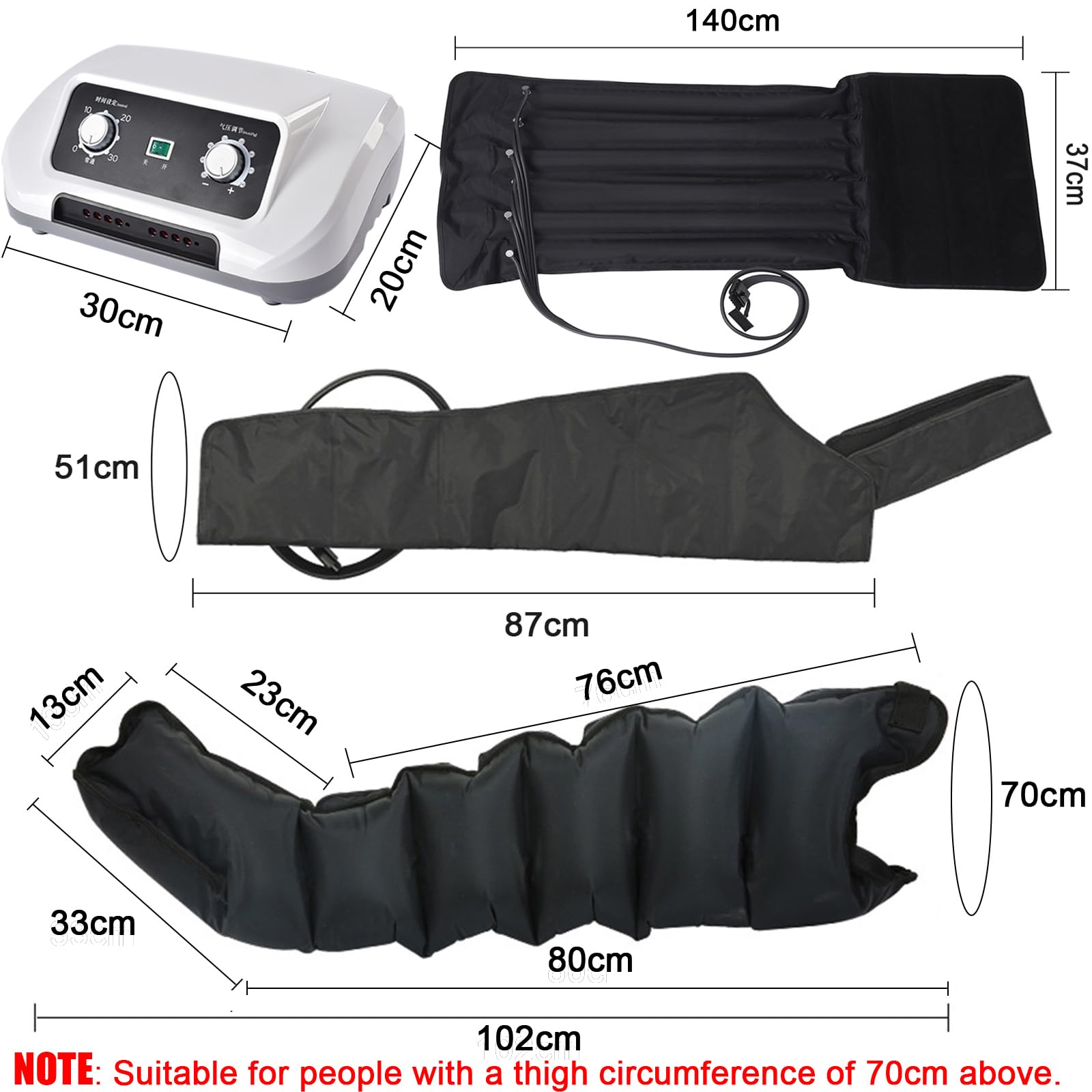 Pressoterapia Linfodrenaggio Total Body XXL, 6 Cameres Apparecchio Pressoterapia per Casa per Addome E Gambe E Braccia, Macchinario Pressoterapia Professionale Massaggio Linfodrenante