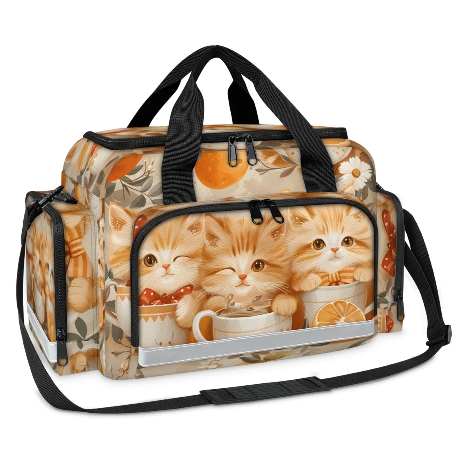 GzLeyigou First Aid Bags Empty, Ginger Cats Emergency Bag First Aid Kit Multiple Compartment Kit Carrier On Call Trauma Bag For Paramedics Emergency Medical Supplies Kit