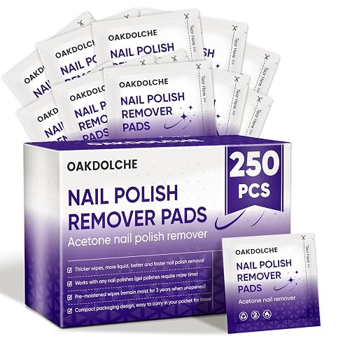 OAKDOLCHE 250P Bulk Acetone Nail Polish Remover Pads