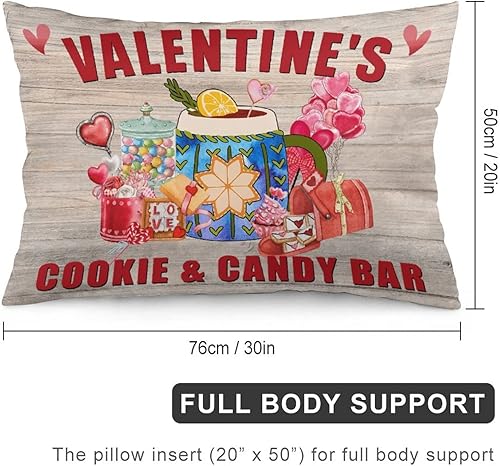 Miniatura 2 de Funda de almohada decorativa para el día de San Valentín, diseño de galletas y caramelos, funda de cojín oblonga de chocolate caliente, con cierre
