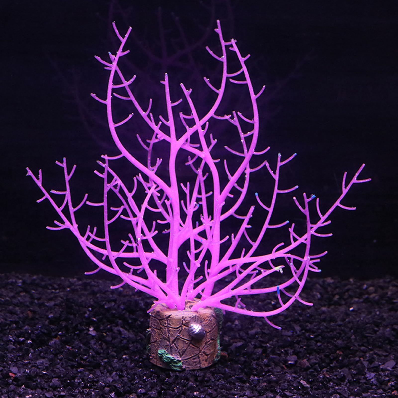 FUNOJOY Glowing Fish Tank Decorations Aquarium Coral Plants, Simulation Silicone Coral, Fluorescence Sea Anemone, Glow Coral Ornaments for Aquarium Fish Tank Decor Aquarium Accessories