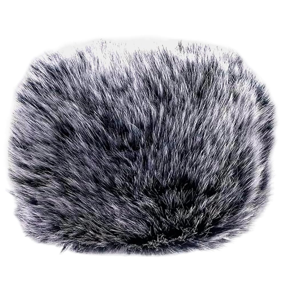 CREATCABIN Fluffy Microphone Cover Furry Mic Microphone Furry Windscreen Muff Soft Pop Filter and Windscreen for Karaoke, Studio, and Broadcasting Fits Most Standard 4.53x3.35inch Black